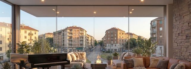 Vetrata panoramica VEPA installata da VETRO DESIGN ITALIA